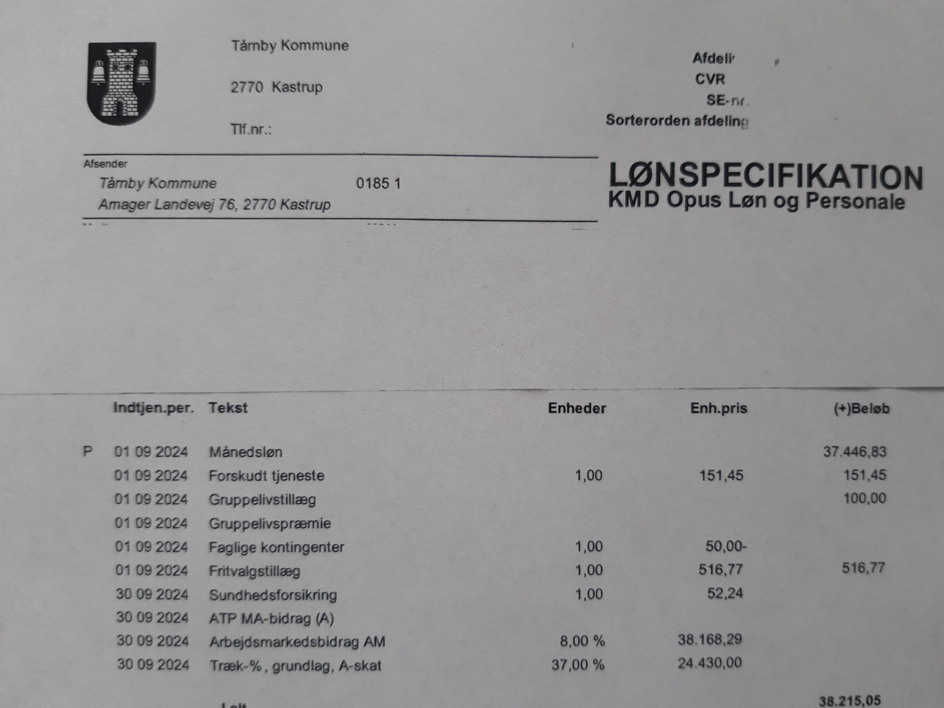 Lønseddel 24 A 3000 Lønseddel 24 A 3000